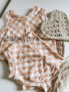 Tan Checkered TANK ONLY