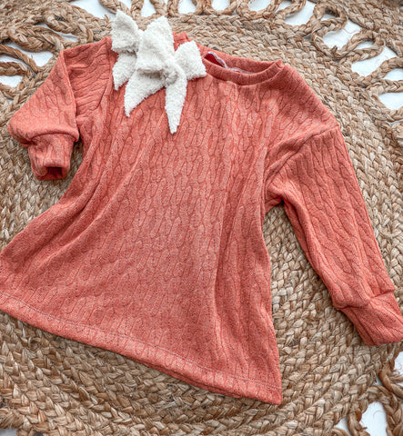 Coral Cable Knit Sweater Dress
